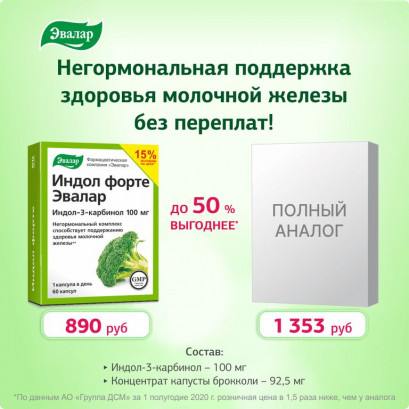 Индол Форте Индол-3-карбинол 90 капсул
